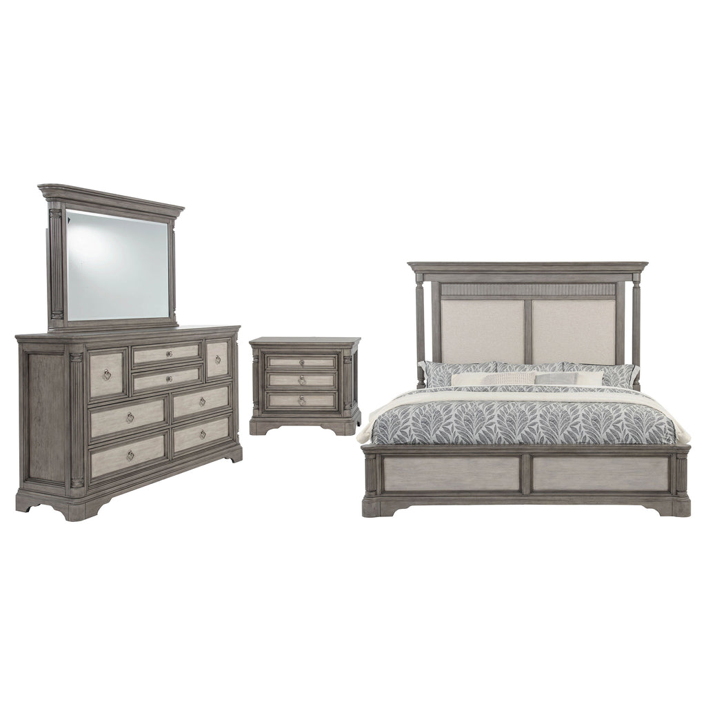 Cresswell 4-piece Eastern King Bedroom Set Weathered Taupe