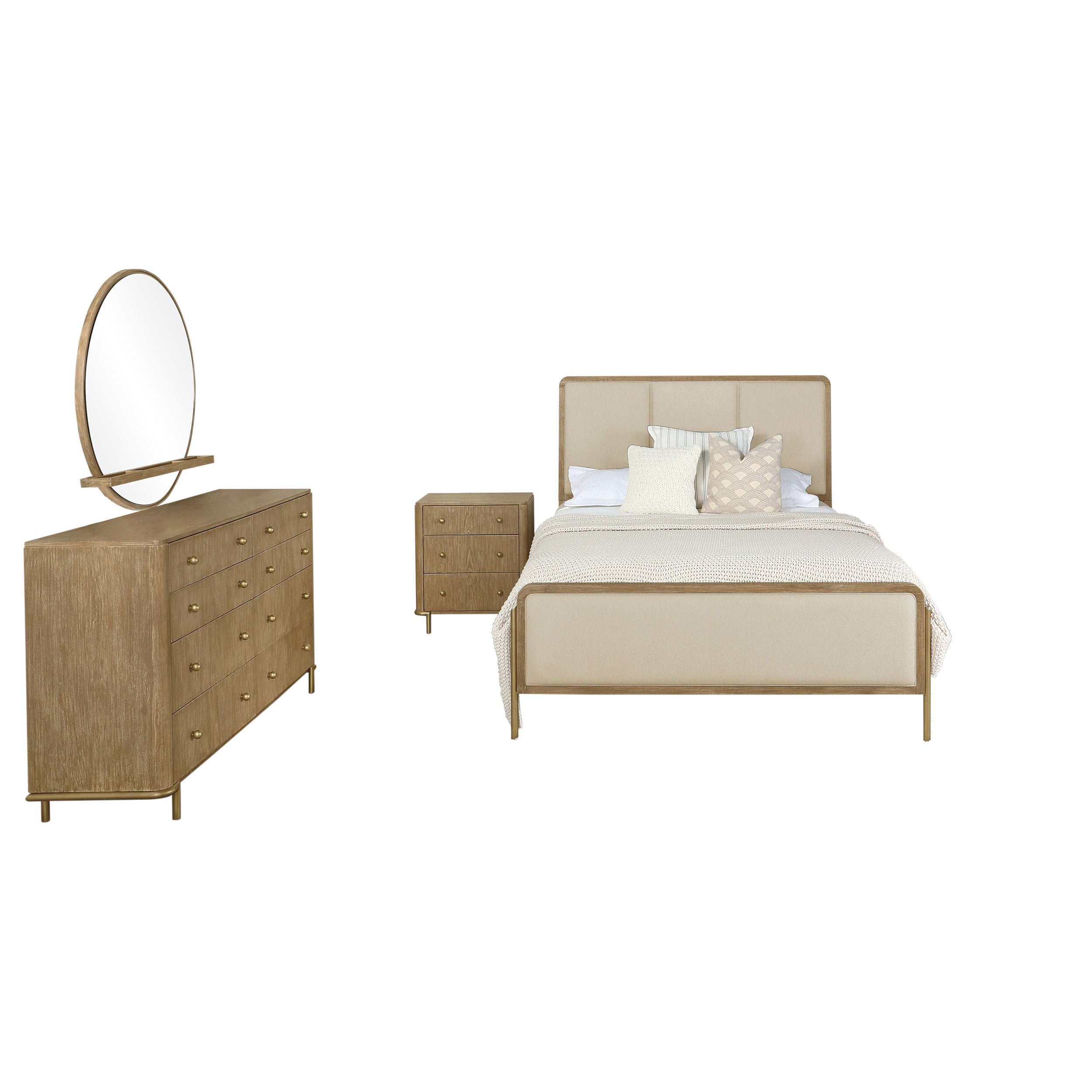 Arini 4-piece Eastern King Bedroom Set Cream and Sand Wash