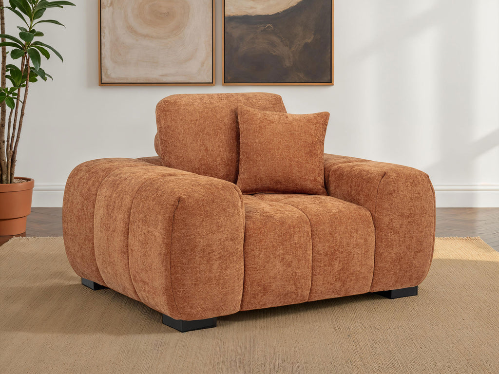 Octavia Upholstered Track Arm Accent Chair Orange