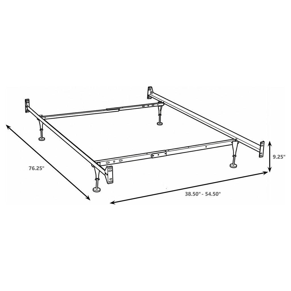 Esme Twin or Full Bed Frame Black (Headboard & Footboard)