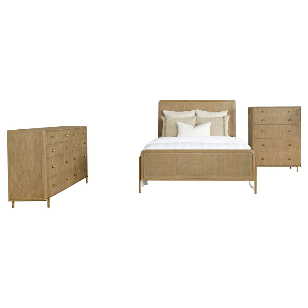 Arini 3-piece Queen Bedroom Set Sand Wash and Natural Cane