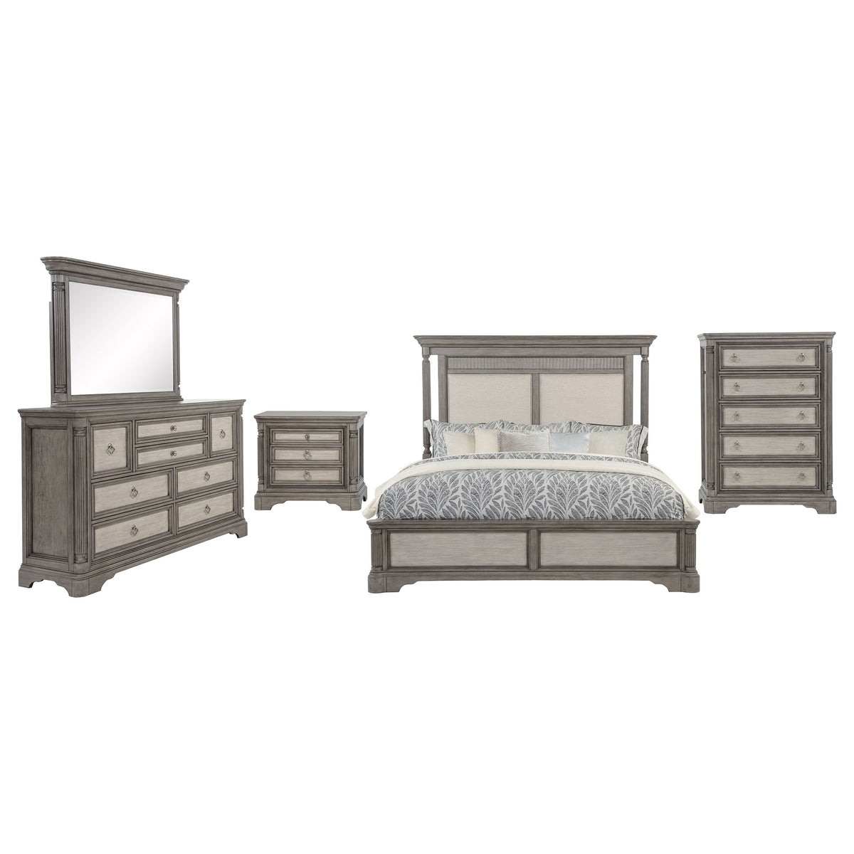 Cresswell 5-piece California King Bedroom Set Taupe
