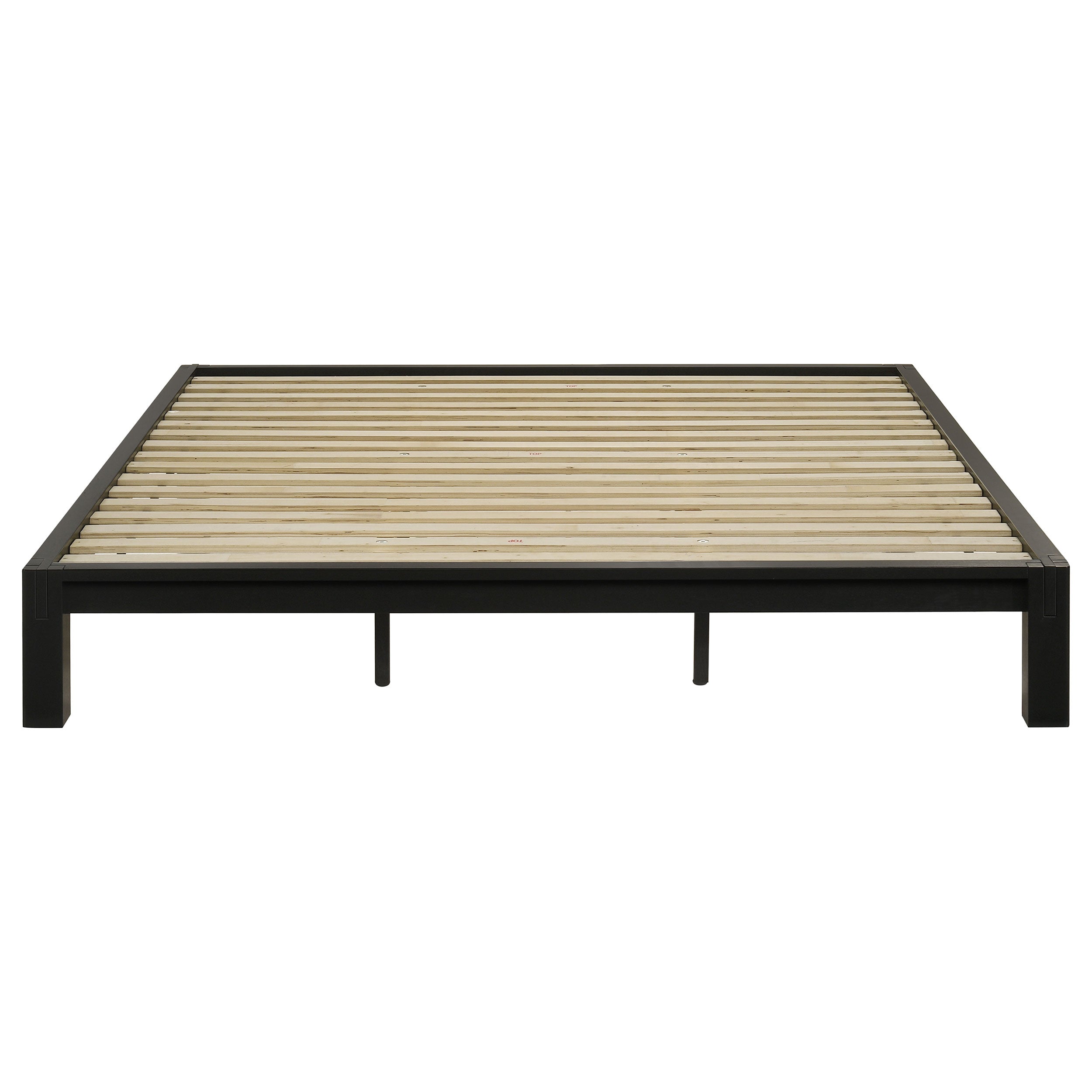 Gislen Eastern King Easy Assembly Wood Platform Bed Black