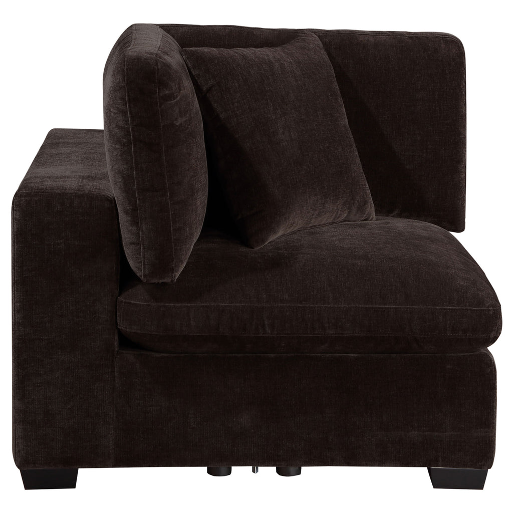 Cloud Lux Upholstered Corner Chair Dark Chocolate