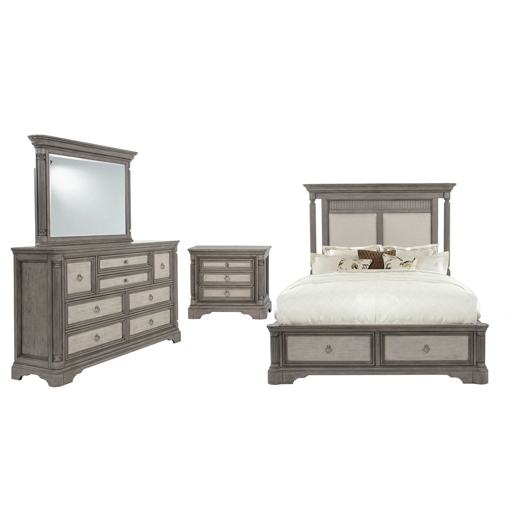 Cresswell 4-piece Eastern King Storage Bedroom Set Weathered Taupe