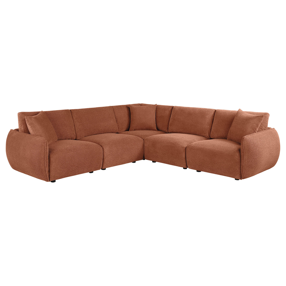 Elysia 5-piece Fabric Upholstered Modular Sectional Sofa Coral
