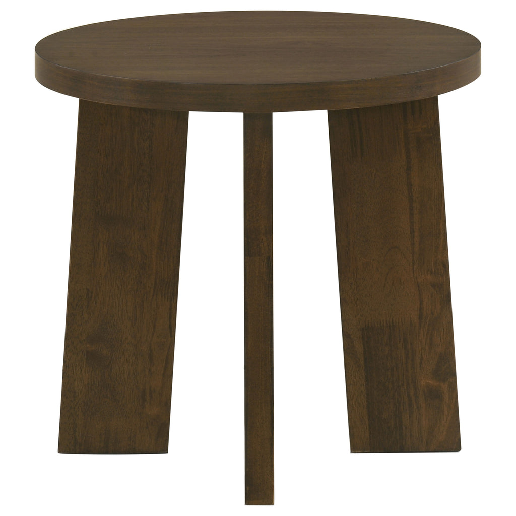 Strouse 47-inch Round Wood End Table Black
