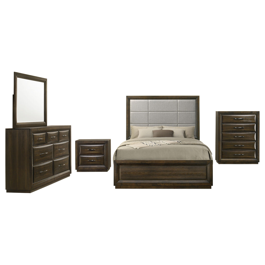 Atlas 5-piece Eastern King Bedroom Set Dark Oak