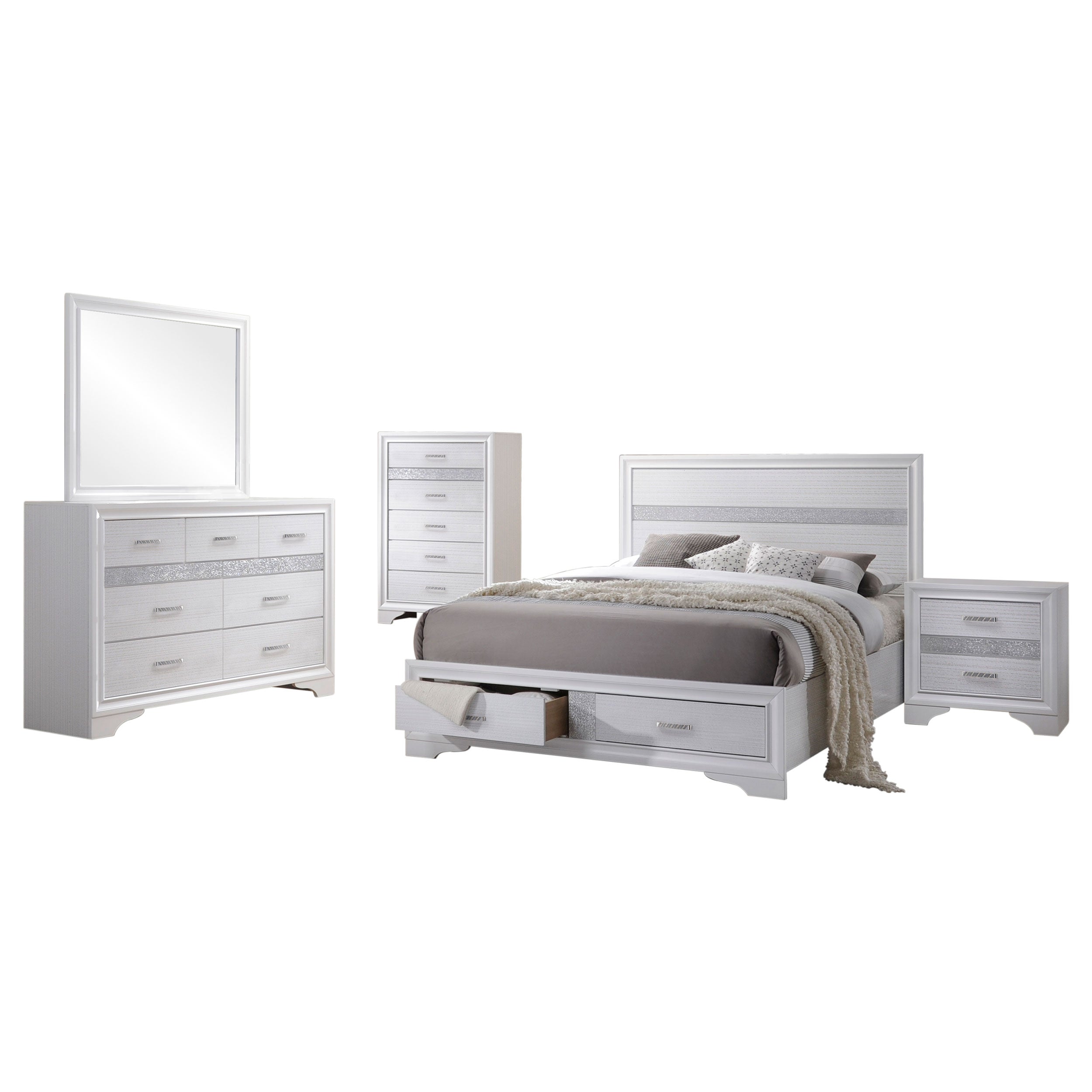 Miranda 5-piece California King Bedroom Set White