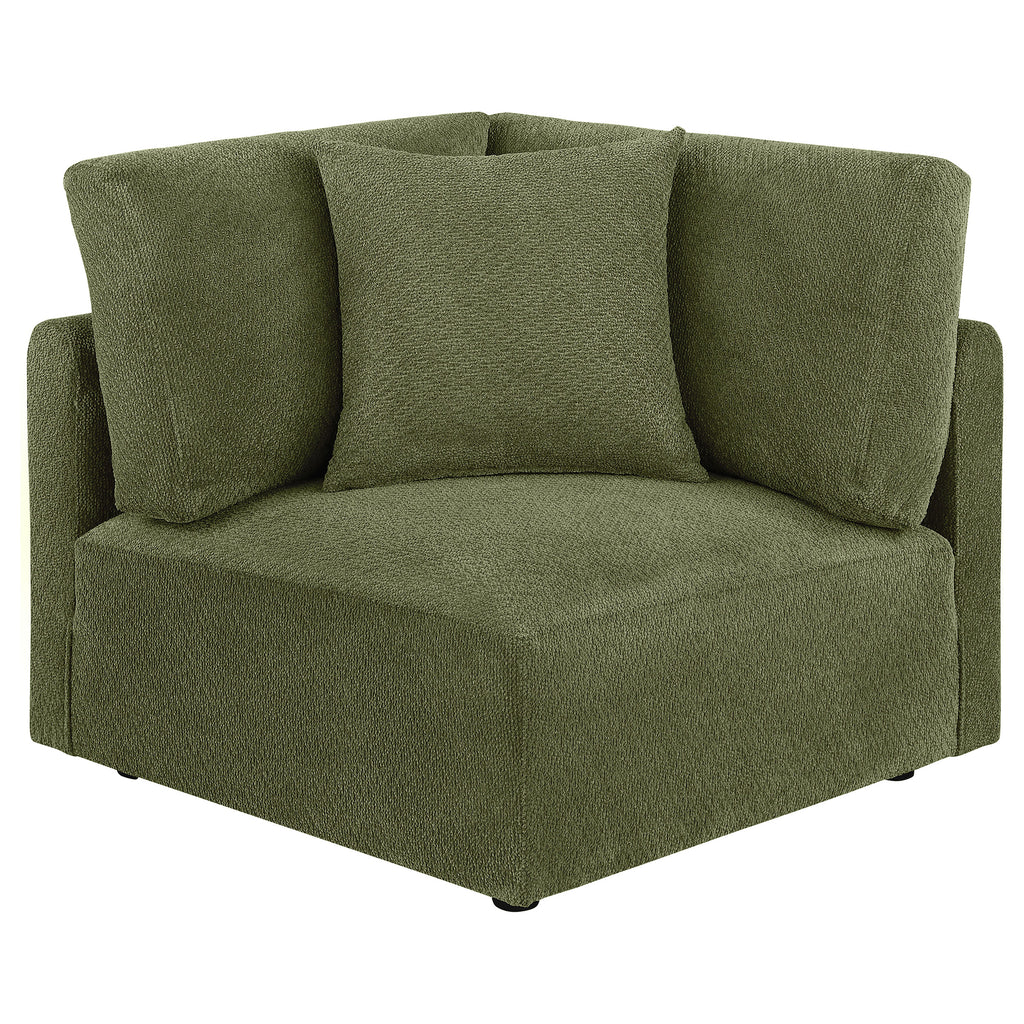 Elysia Fabric Upholstered Modular Corner Chair Green
