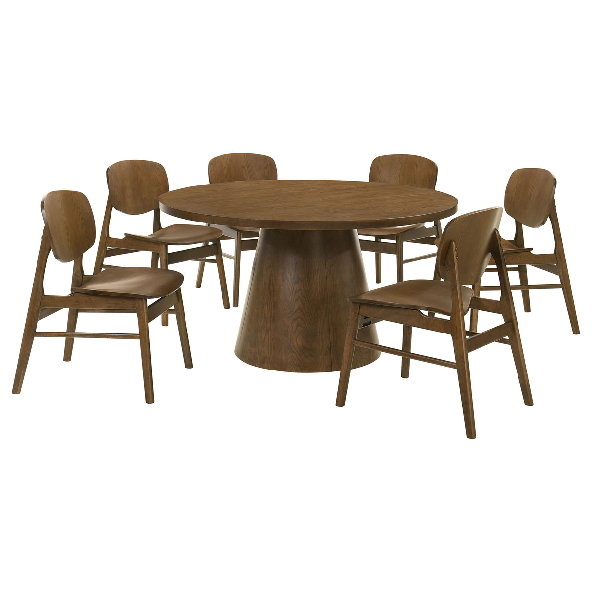 Franklin 54-inch Round Wood Pedestal Base Dining Table Dark Brown