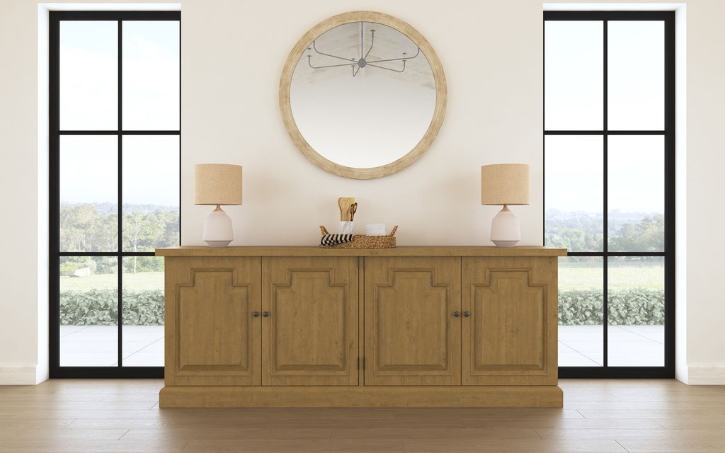 Florence 4-door Dining Sideboard Buffet Cabinet Rustic Honey
