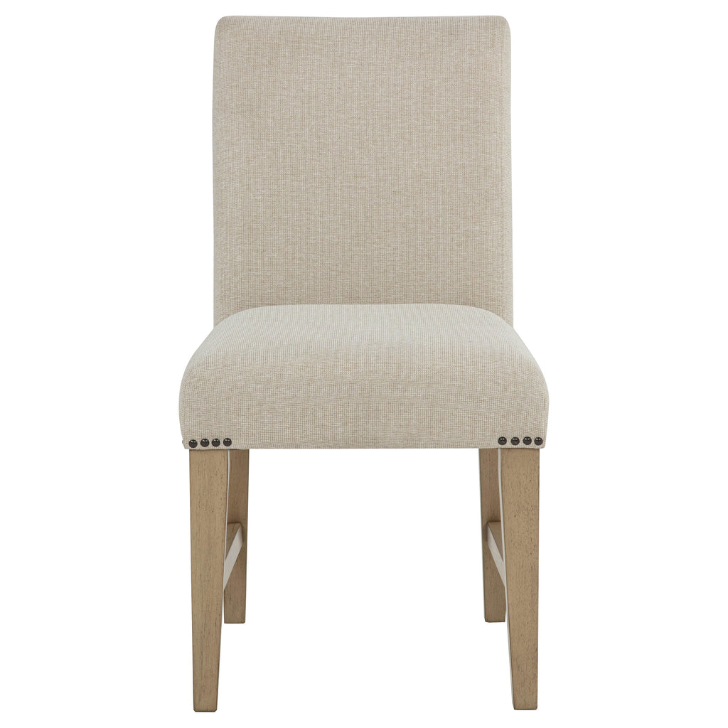 Naser Parsons Dining Side Chair Beige and Light Oak (Set of 2)