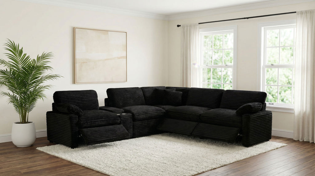 Collins 6-piece Modular Power Reclining Sectional Black