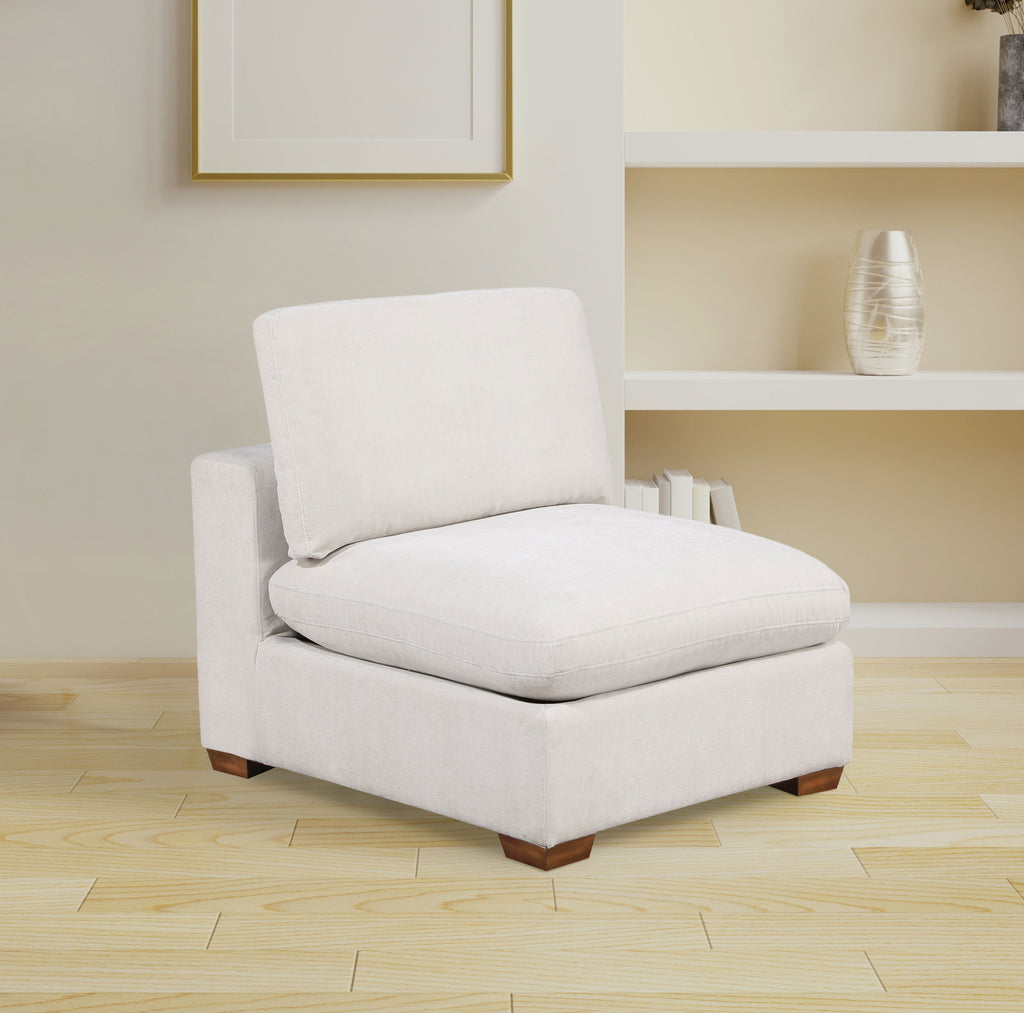 Cloud Lux Upholstered Armless Chair Sand Beige