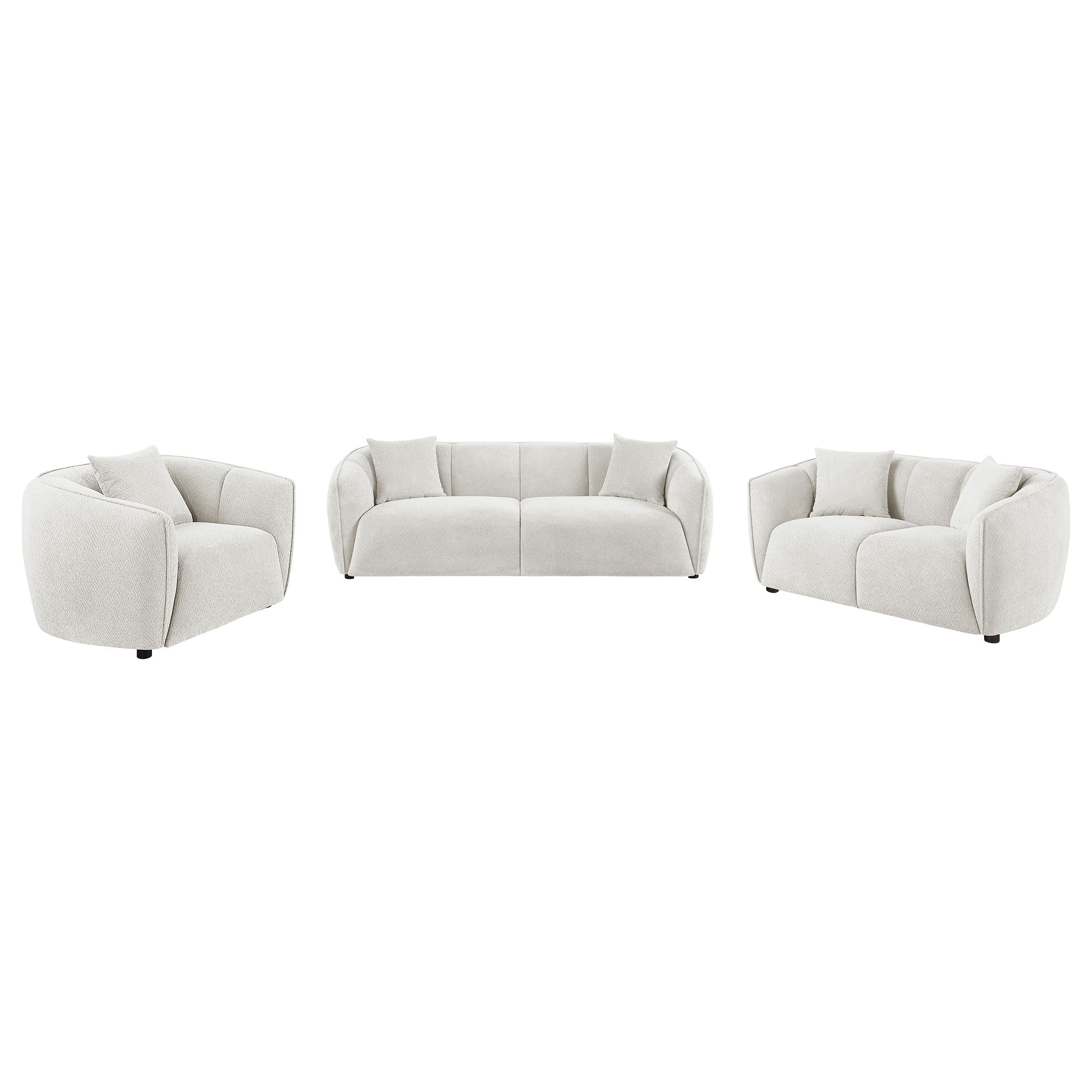 Aleisha 3-piece Fabric Upholstered Sofa Set Sand