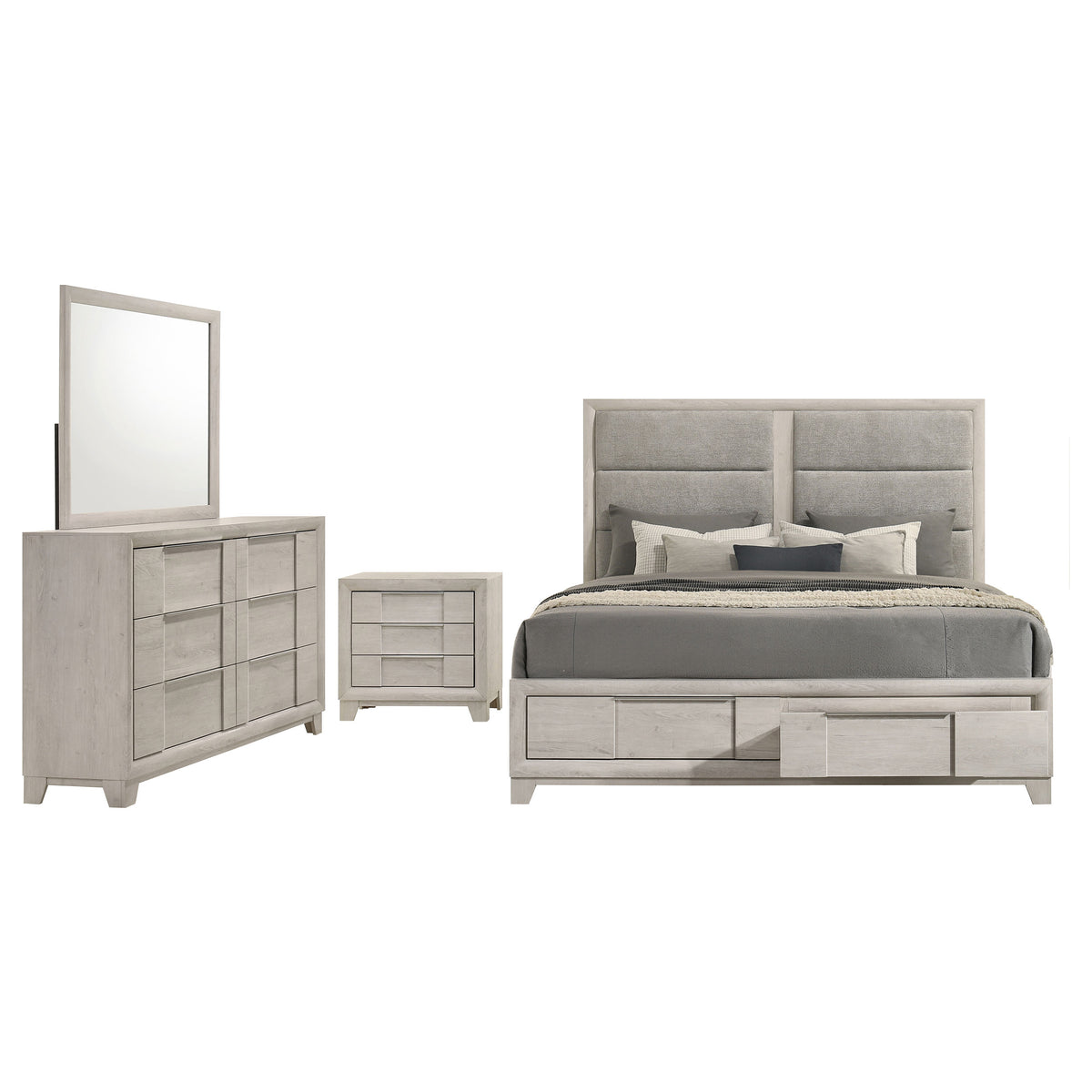Farre 4-piece Eastern King Bedroom Set Washed Grey