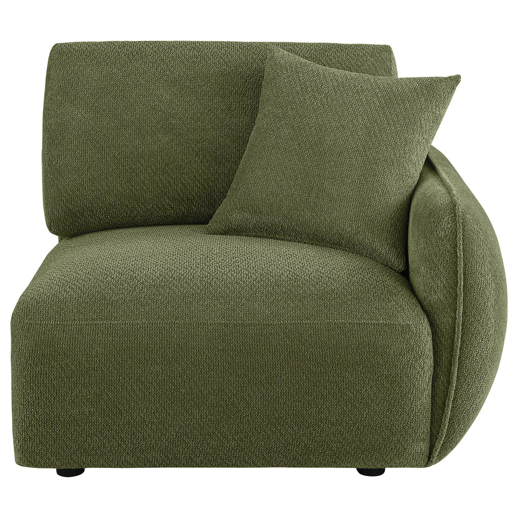 Elysia Fabric Upholstered Modular RAF Chair Green