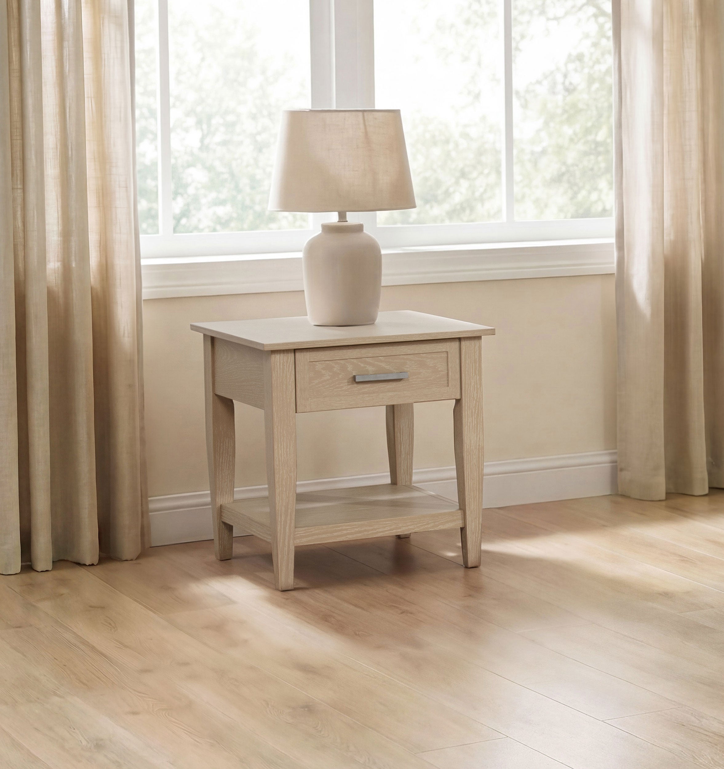 Lindenton 1-drawer Wood Occasional Side End Table Blonde