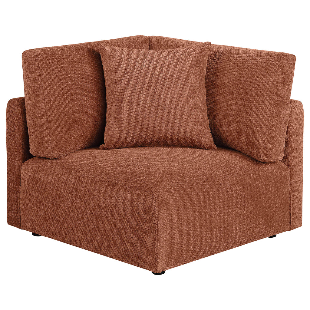 Elysia Fabric Upholstered Modular Corner Chair Coral