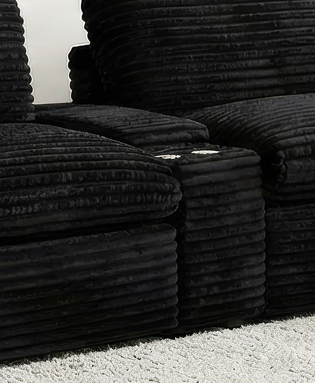 Collins Upholstered Modular Storage Console Black