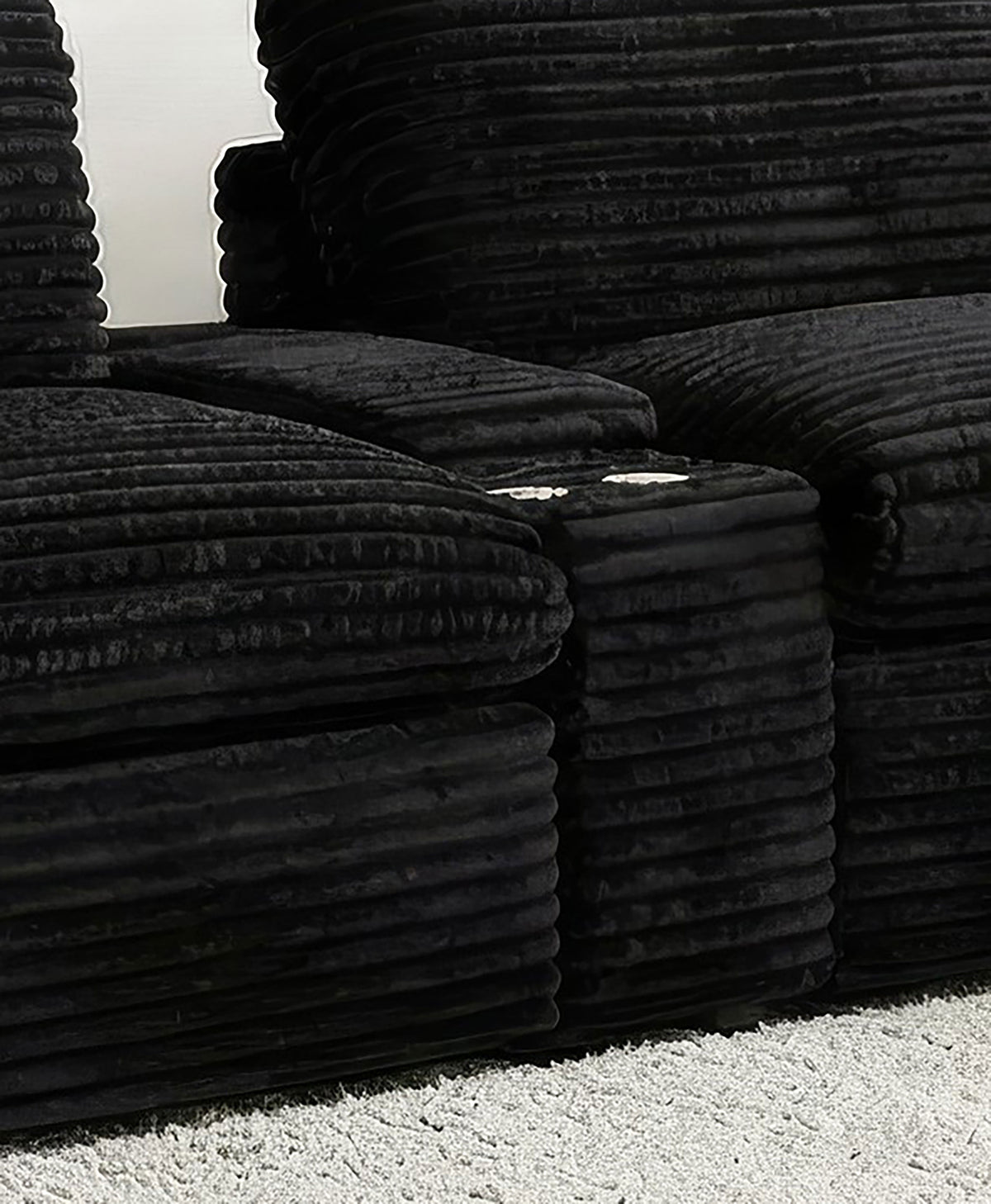Collins Upholstered Modular Storage Console Black