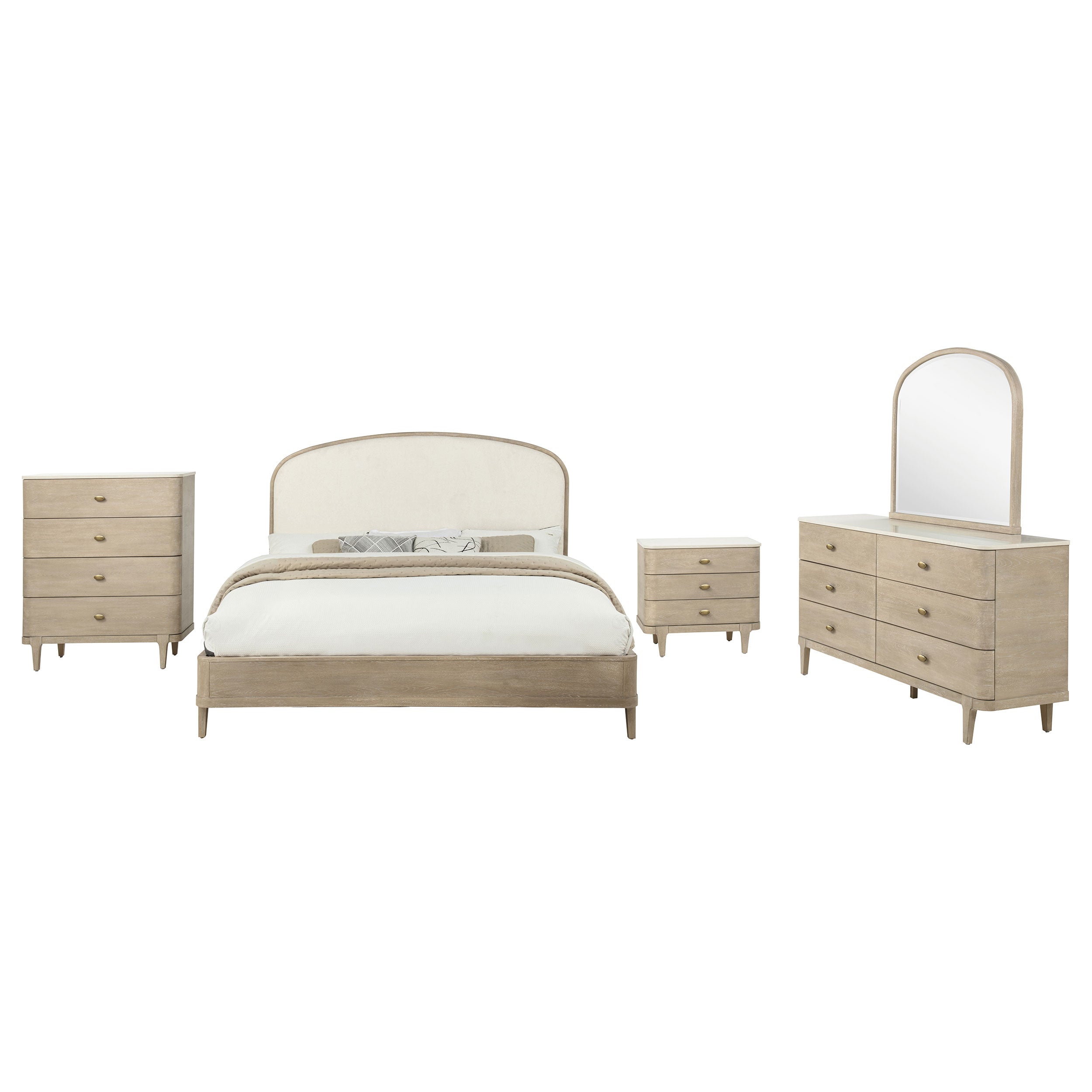 Lucaire 5-piece Eastern King Bedroom Set Sandstone