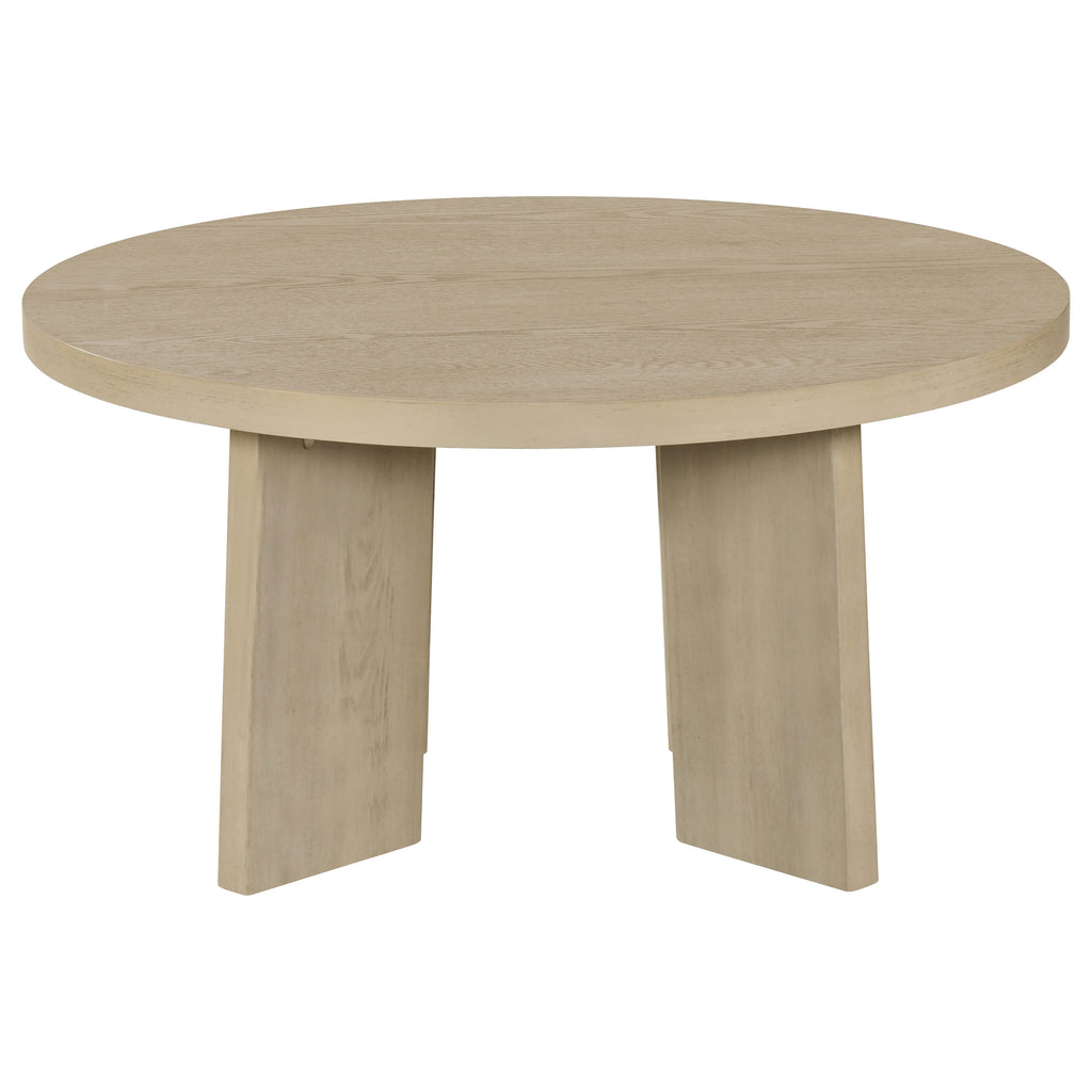 Strouse 47-inch Round Wood Coffee Table Black