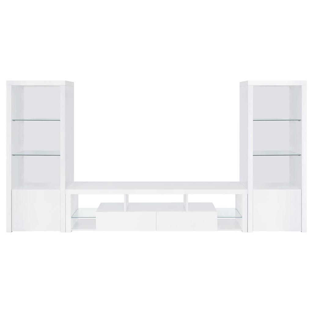Jude 3-piece 71-inch TV Entertainment Center White High Gloss