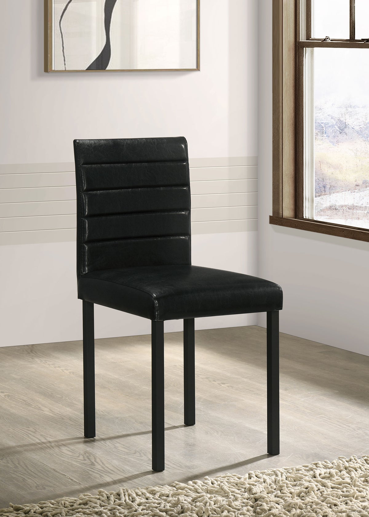 Garza Upholstered Dining Side Chair Black (Set of 4)