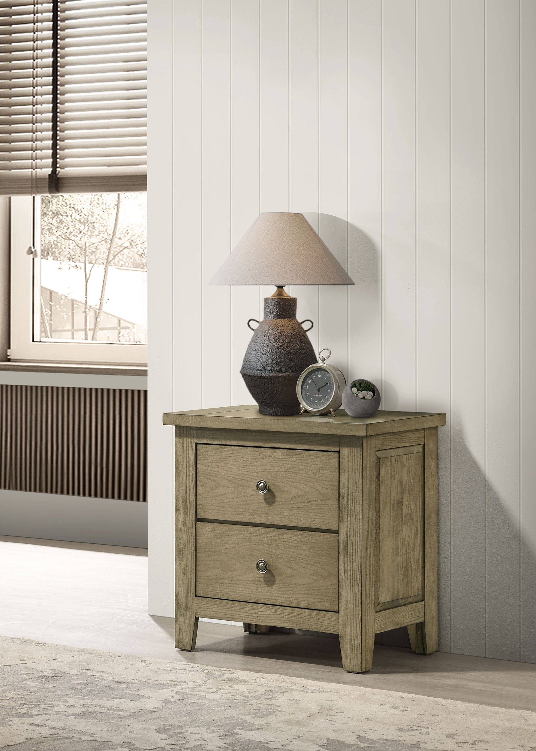 Hazlewood 2-drawer Nightstand Bedside Table Vineyard Oak