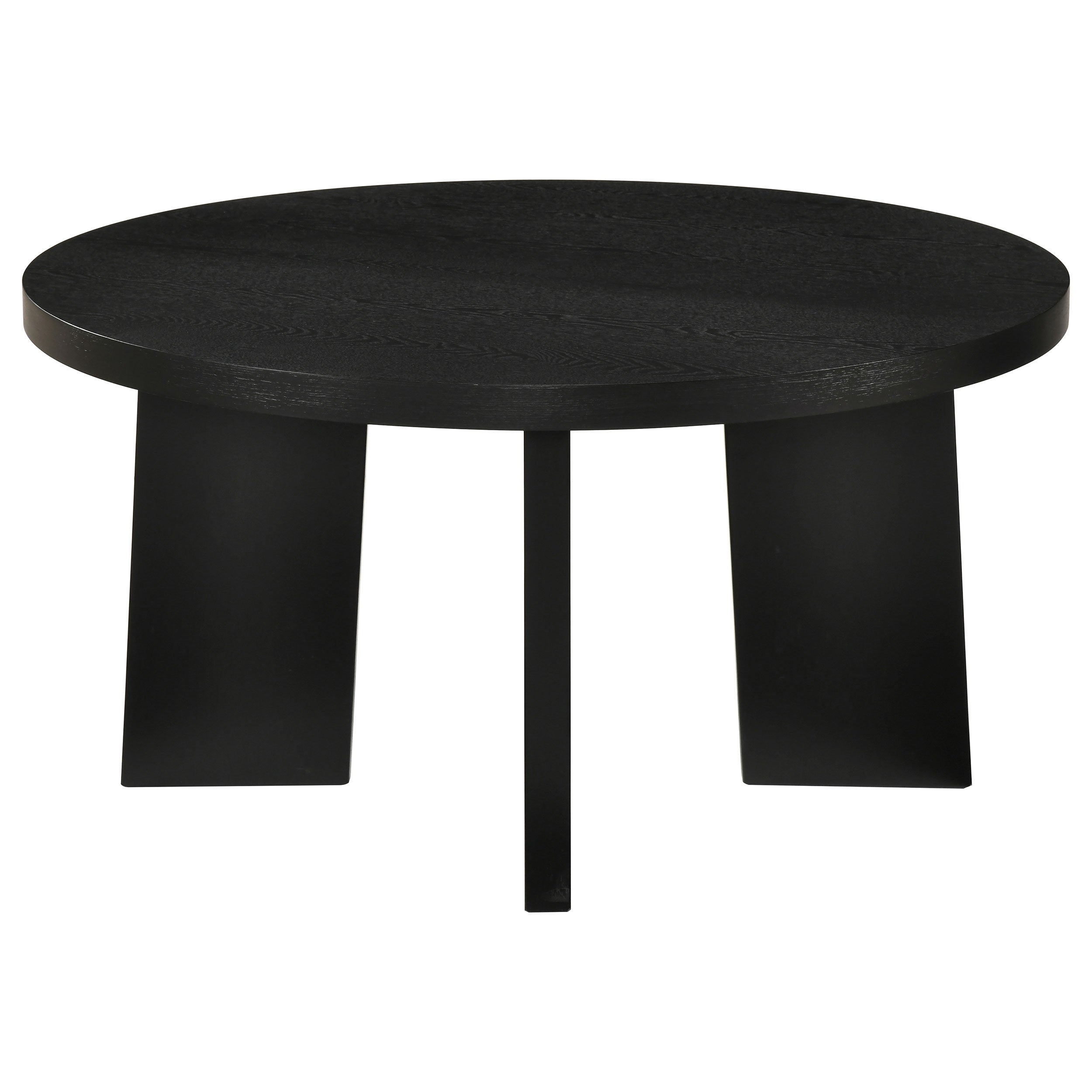 Strouse 47-inch Round Wood Coffee Table Black