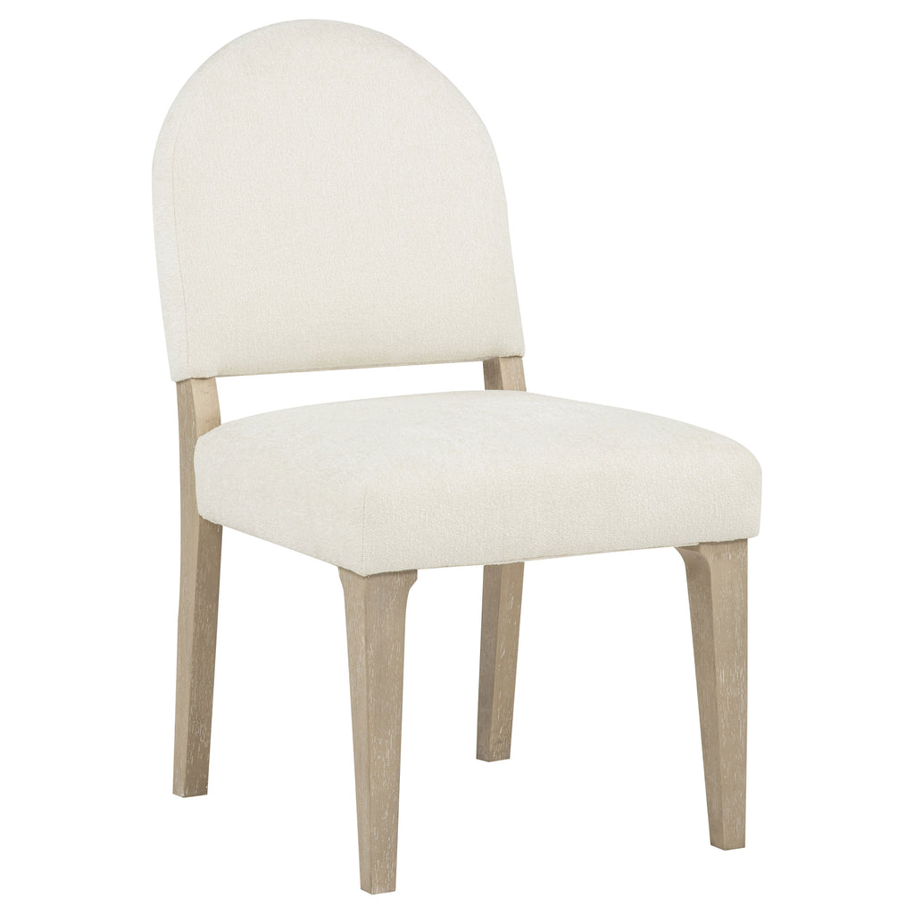 Lucaire Curved High Back Upholstered Dining Chair Cream (Set of 2)