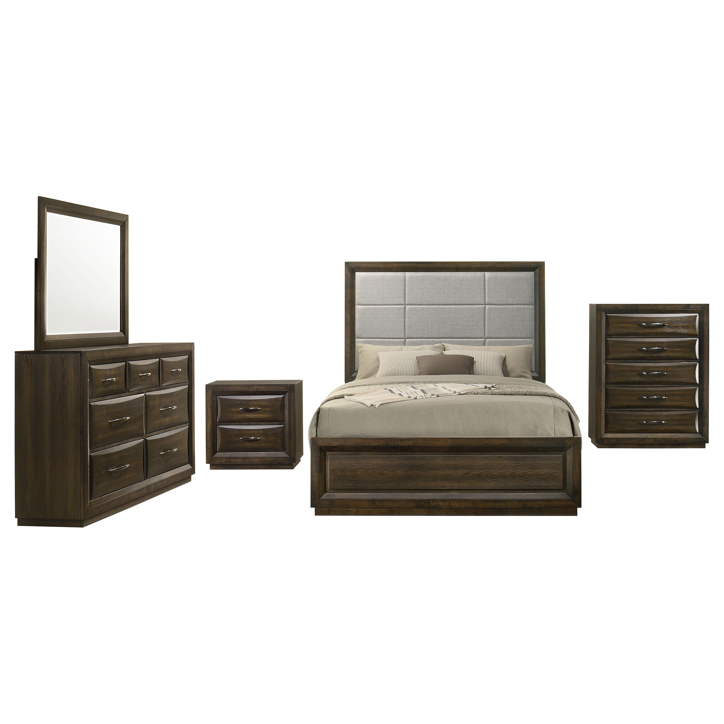 Atlas 5-piece California King Bedroom Set Dark Oak