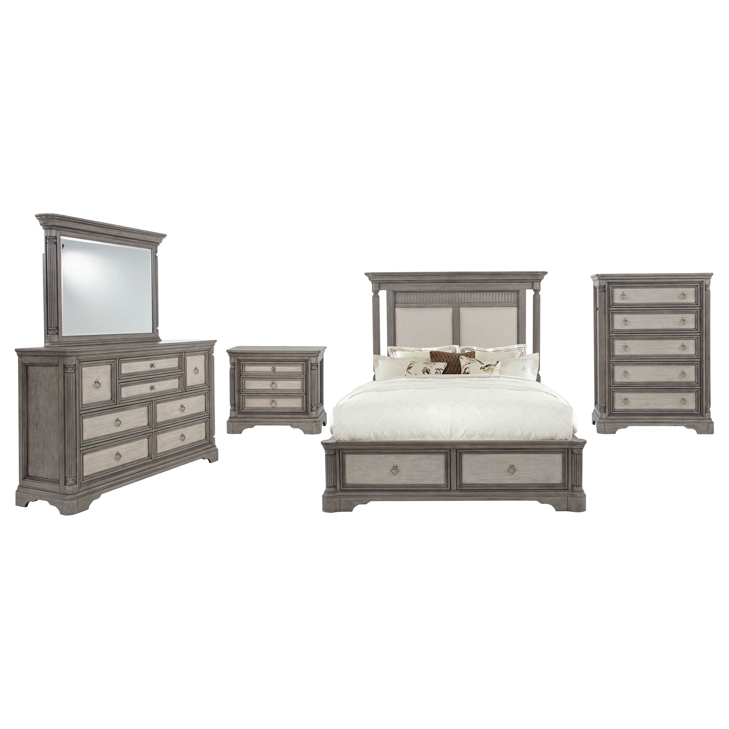 Cresswell 5-piece Eastern King Storage Bedroom Set Weathered Taupe