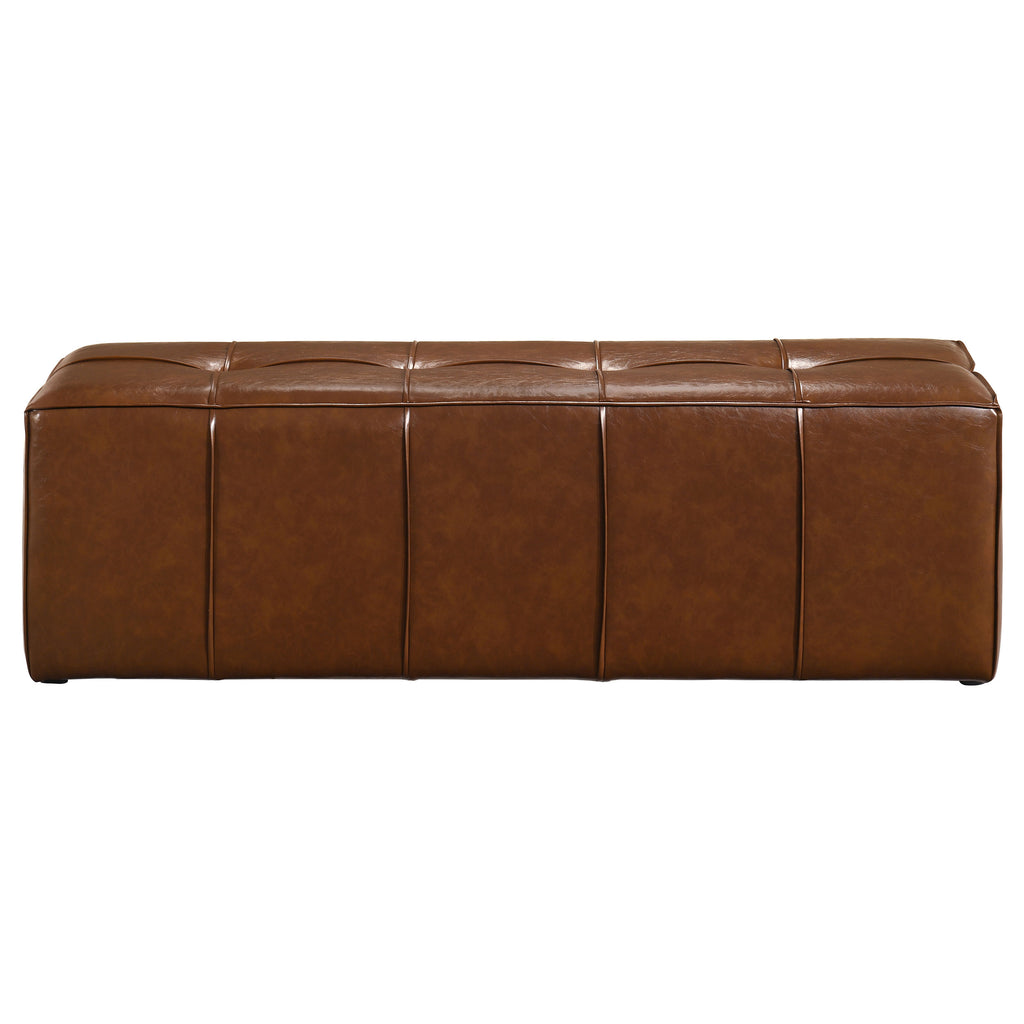 Farrell Leatherette Upholstered Bench Brown