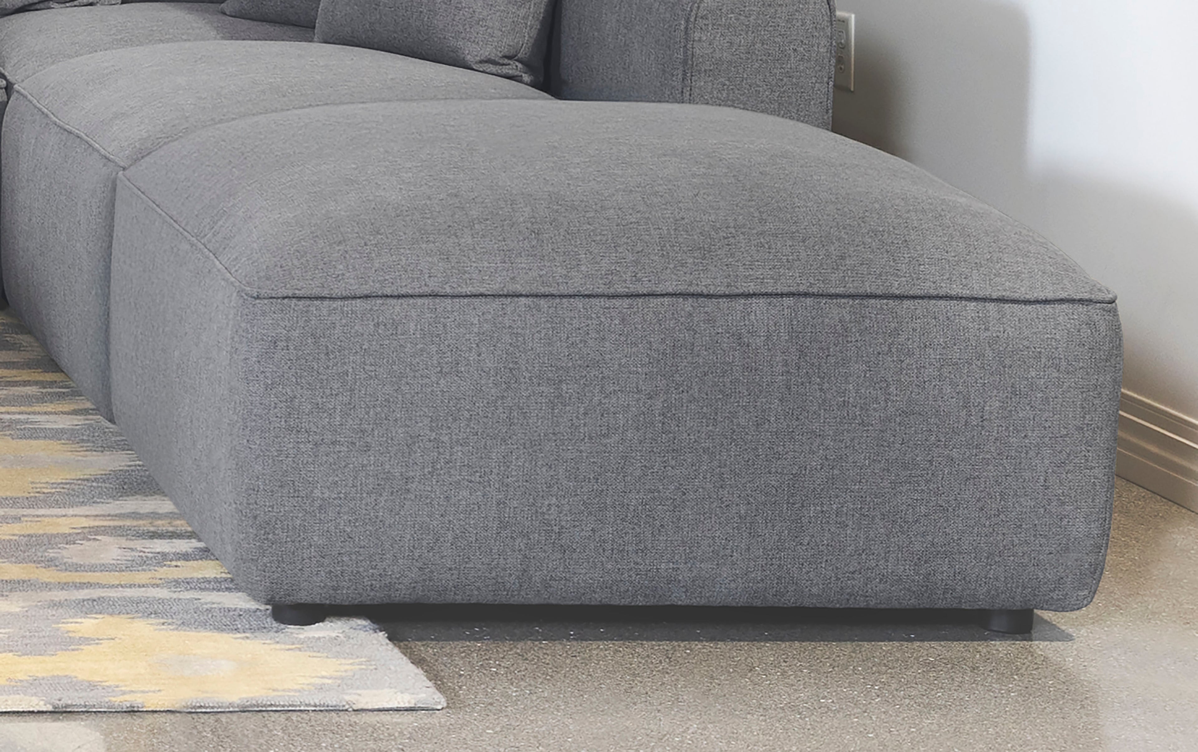 Jennifer Square Upholstered Ottoman Grey
