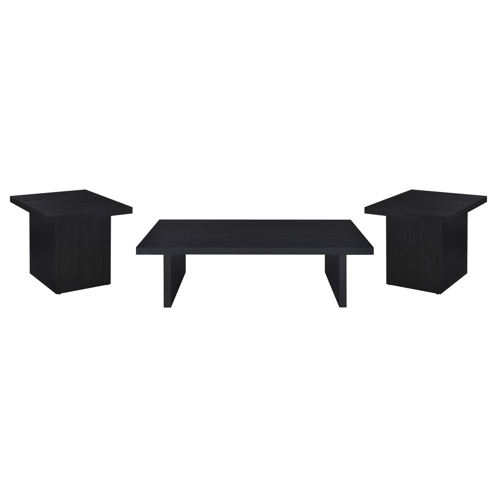 Max 3-piece Rectangular Coffee and End Table Set Black