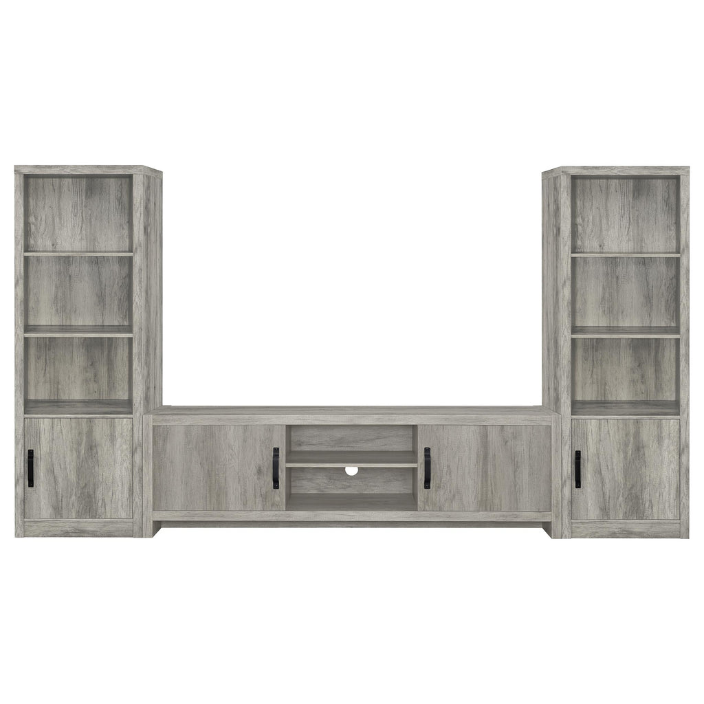 Burke 2-door Engineered Wood 71-inch TV Stand Grey Driftwood