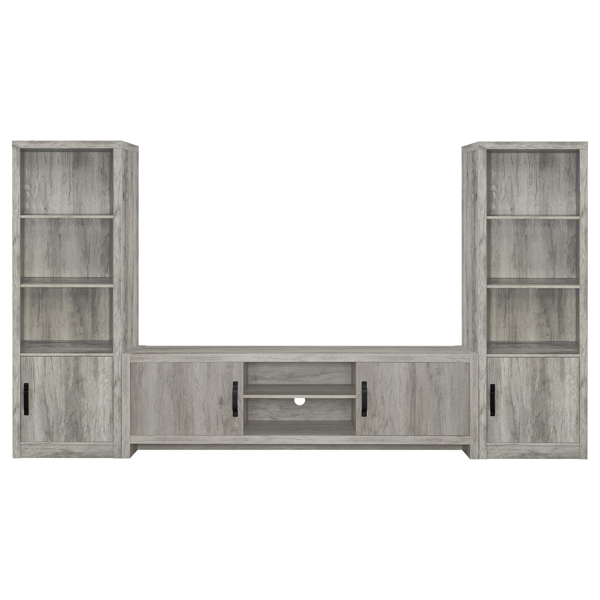 Burke 2-door Engineered Wood 71-inch TV Stand Grey Driftwood