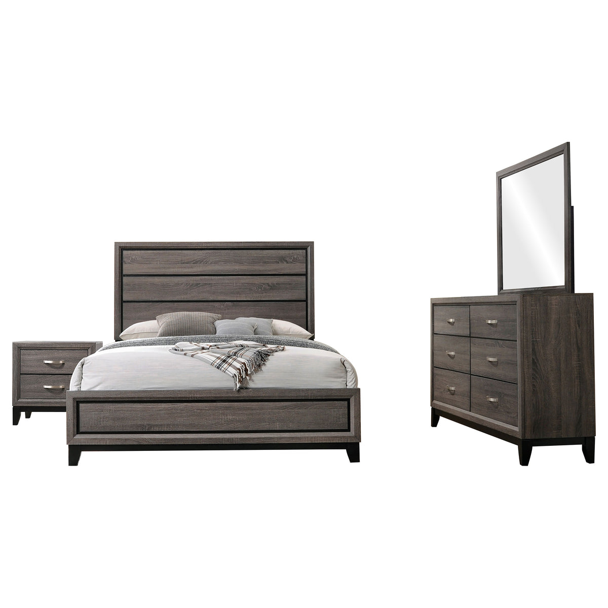 Watson Four-piece California King Bedroom Set Grey Oak