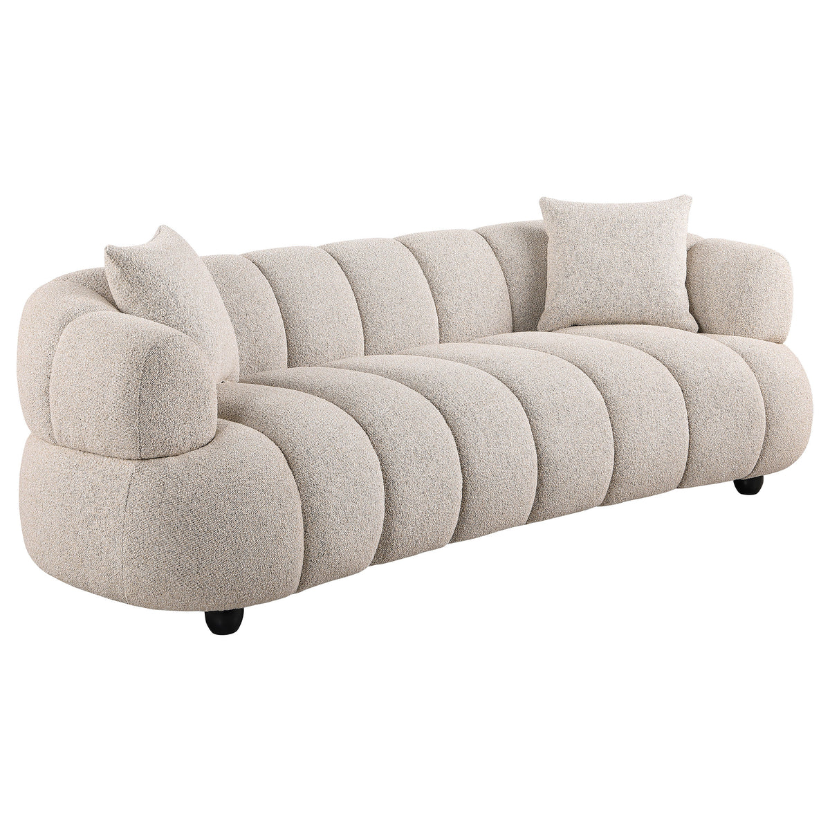 Whitney Contemporary Channel Tufted Woven Fabric Upholstered Sofa Set