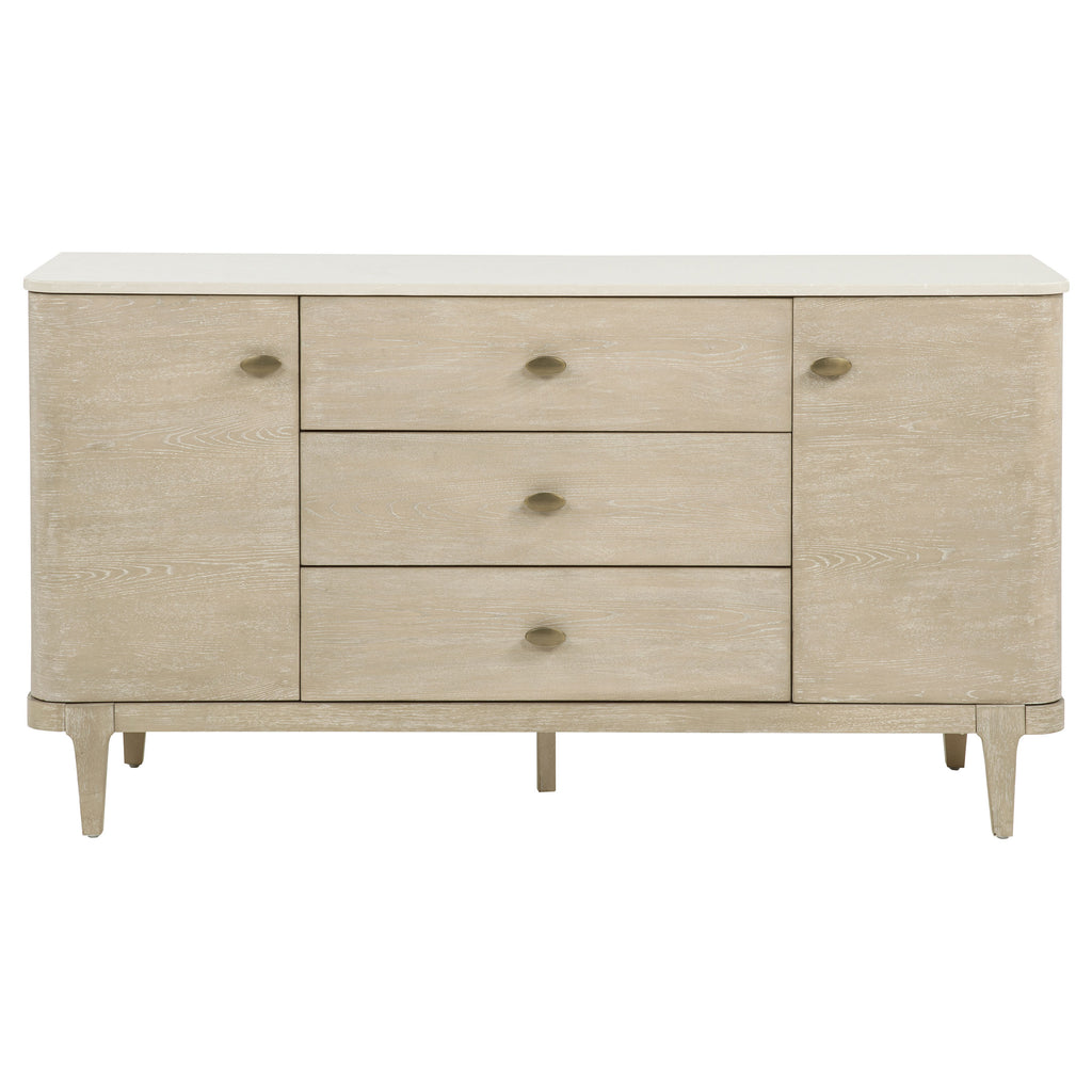 Lucaire 2-door 3-drawer Cultured Marble Top Sideboard Sandstone