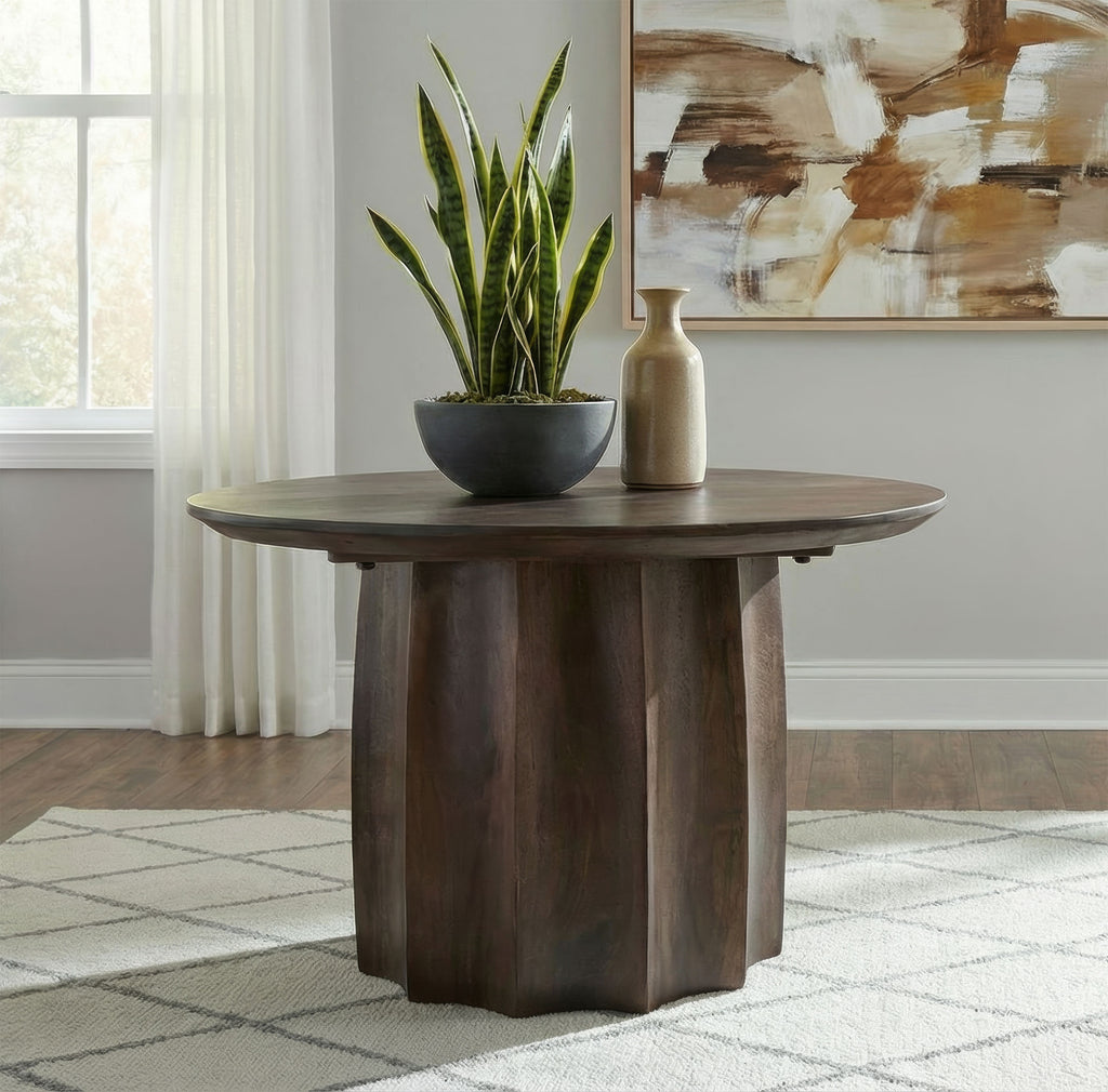 Cayenne Solid Mango Wood Cocktail Coffee Table Walnut
