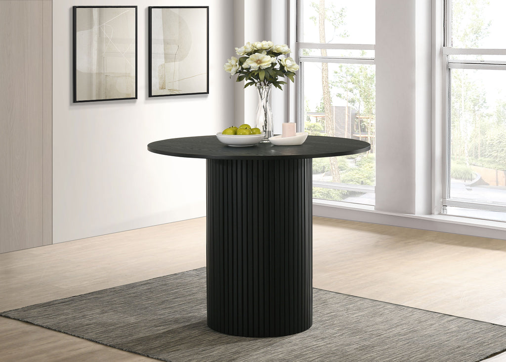 Hamlyn 43-inch Round Wood Counter Height Dining Table Black