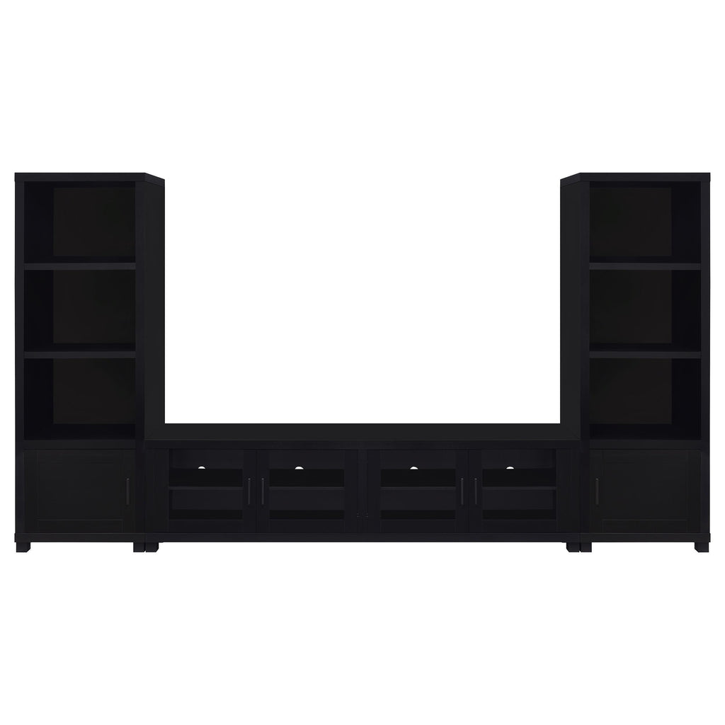 Sachin 3-piece Entertainment Center 79-inch TV Stand Black