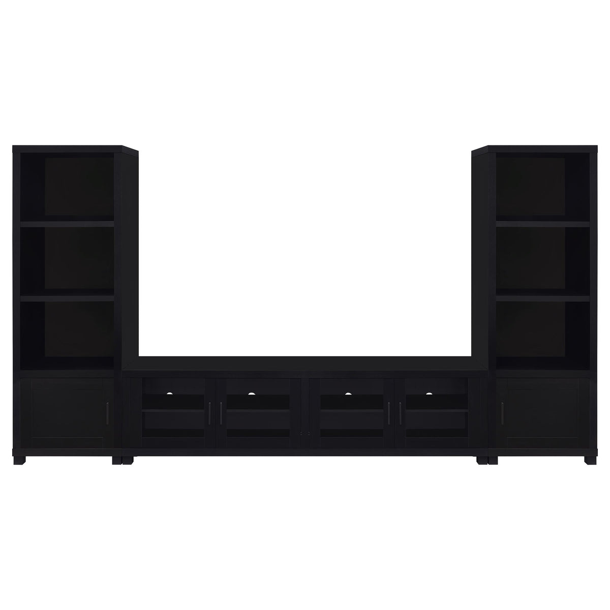 Sachin 3-piece Entertainment Center 79-inch TV Stand Black