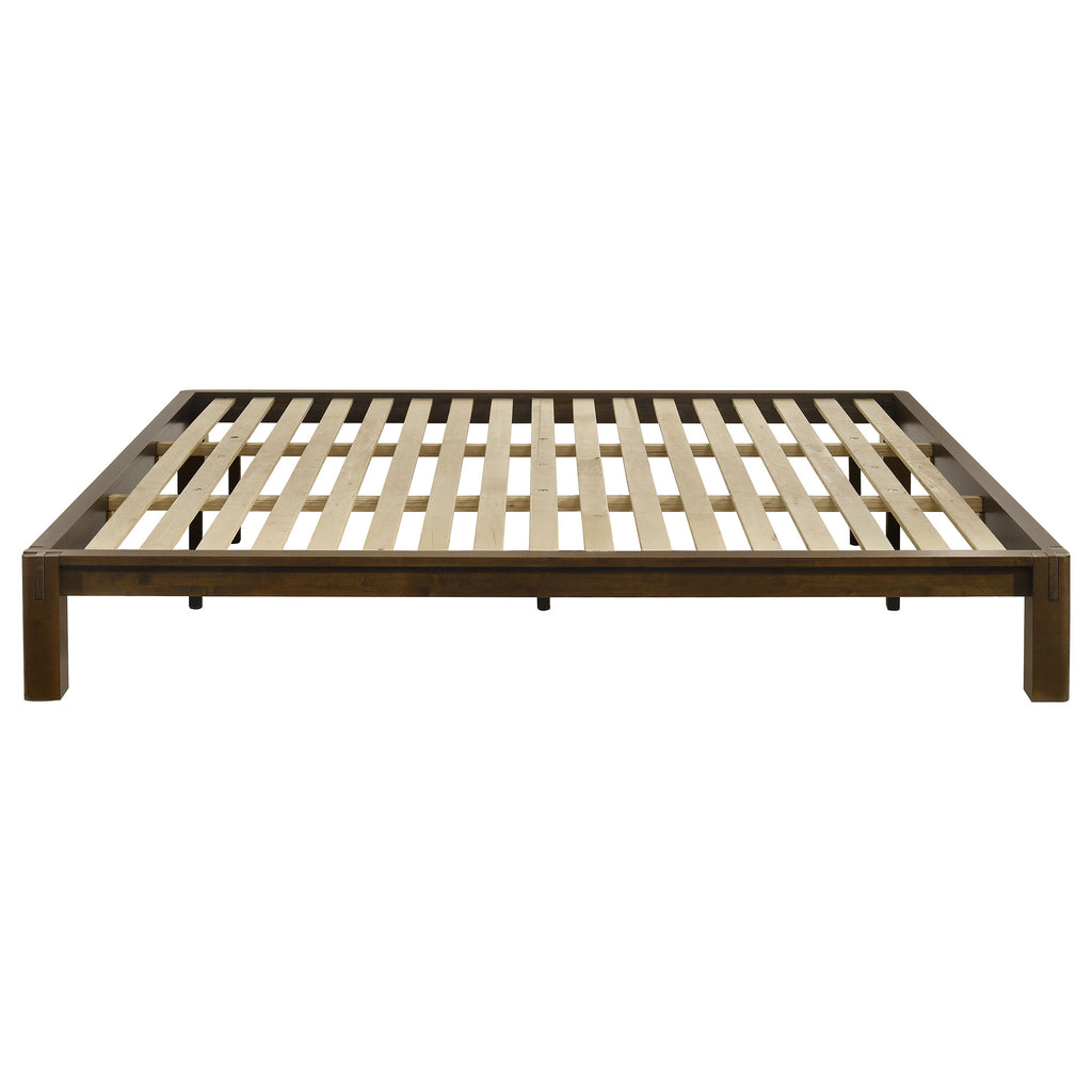 Gislen Eastern King Easy Assembly Wood Platform Bed Walnut