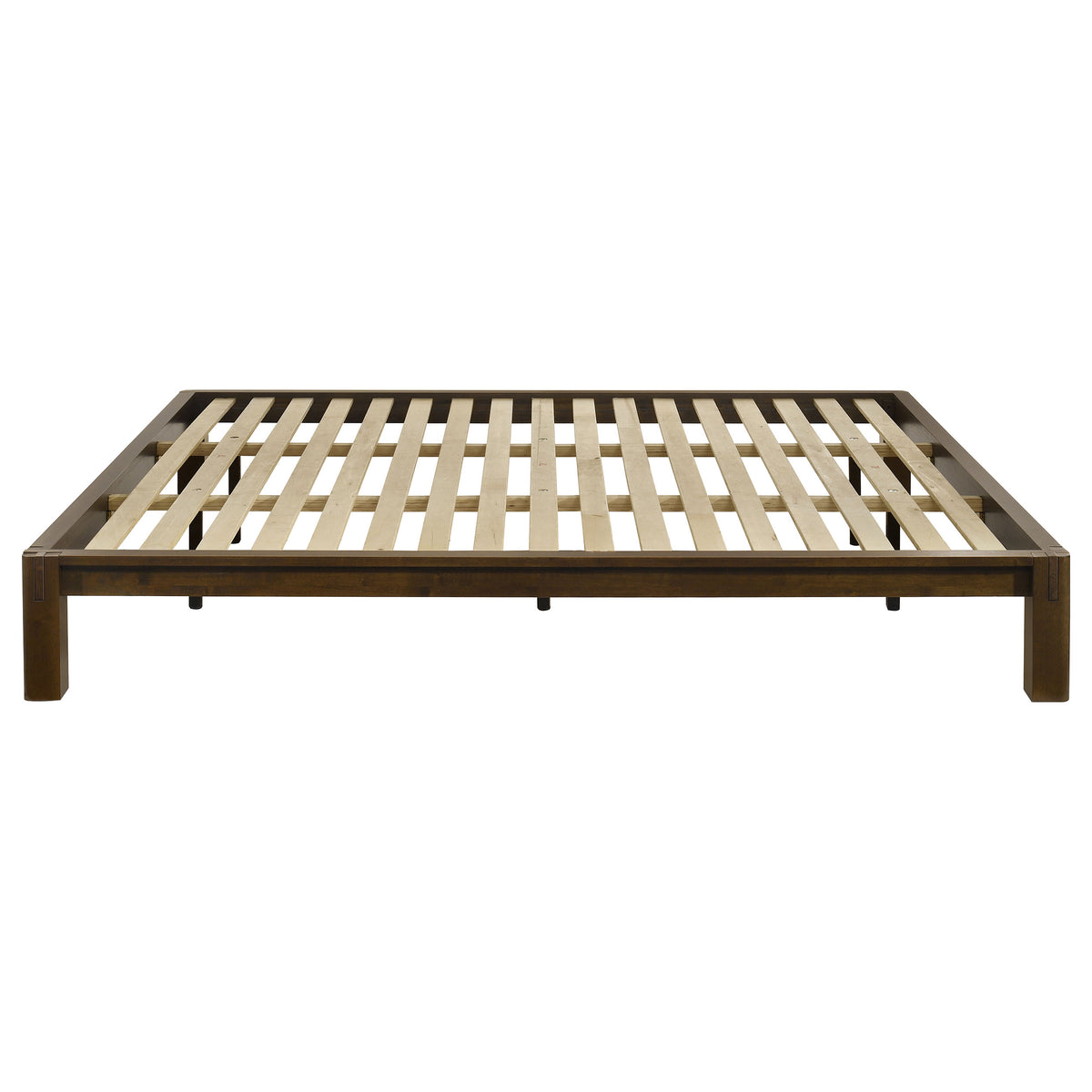 Gislen Eastern King Easy Assembly Wood Platform Bed Walnut