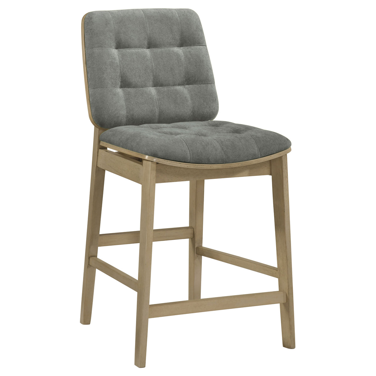 Redbridge Upholstered Counter Chair Grey and Natural Oak (Set of 2)